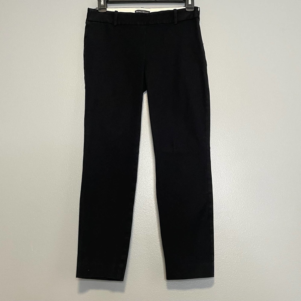 J Crew Mercantile Black Cotton Winnie Cropped Skinny Dress Pants 0 - Picture 1 of 5